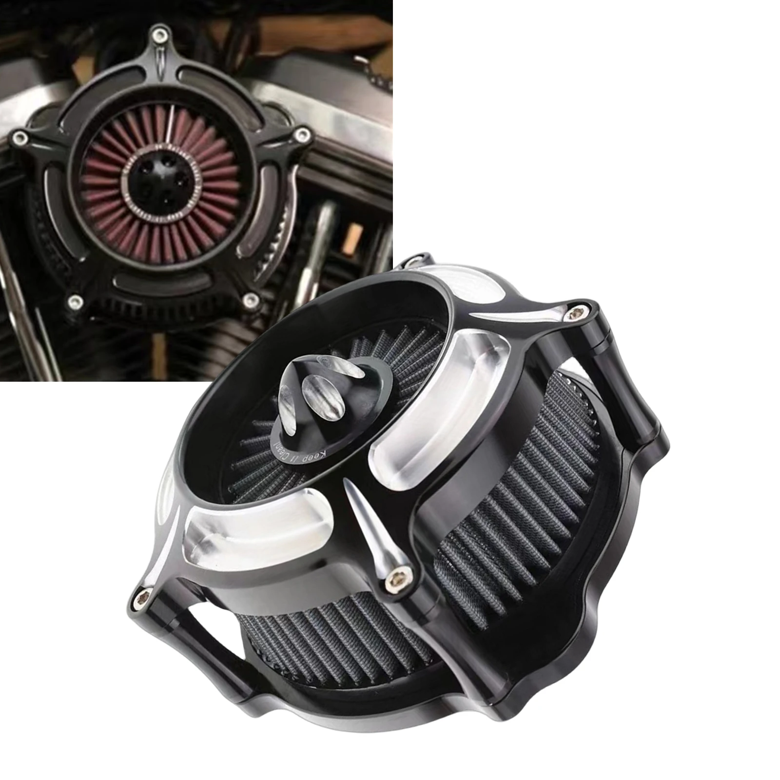 

Motorcycle Air Cleaner Intake Filter For Harley Sportster Iron 883 XL883 XL1200 48 72 1991-2023