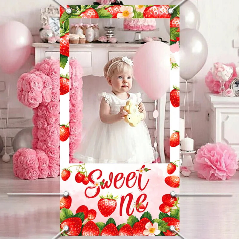 Strawberry Photo Booth Photo Frame Props Suitable For Birthday Party Photography Children\'s Birthday Party Decoration