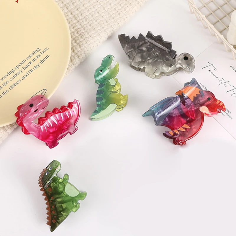 Cartoon Cute Creativity Animal Dinosaur Acrylic Hair Claw For Women Girl Trendy Funny Hair Clip Headwear Hair Accessories