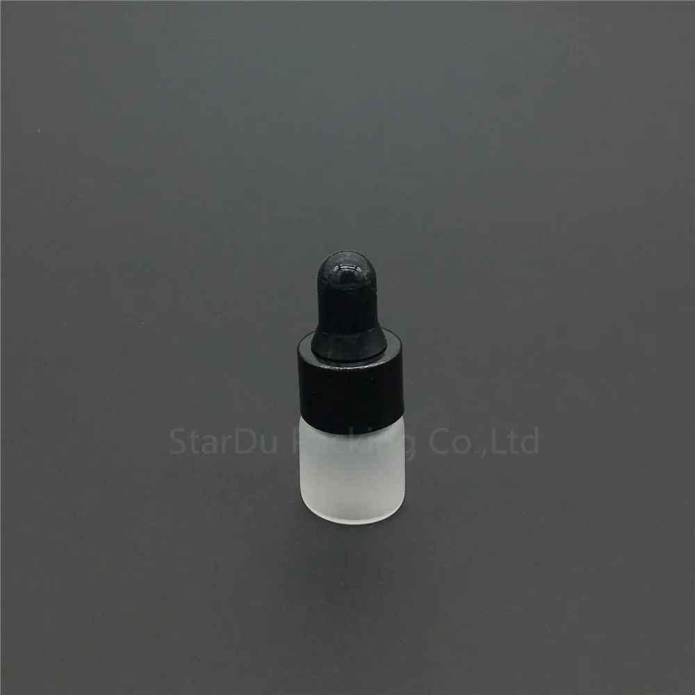 100pcs vazio 1ML frasco conta-gotas de vidro fosco 1cc mini frasco de vidro com pipeta conta-gotas