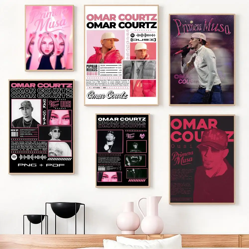 music Omar Courtz Poster Poster HD Frameless Creamy Style Home Decor Wall Art for Living Room Bedroom Gift
