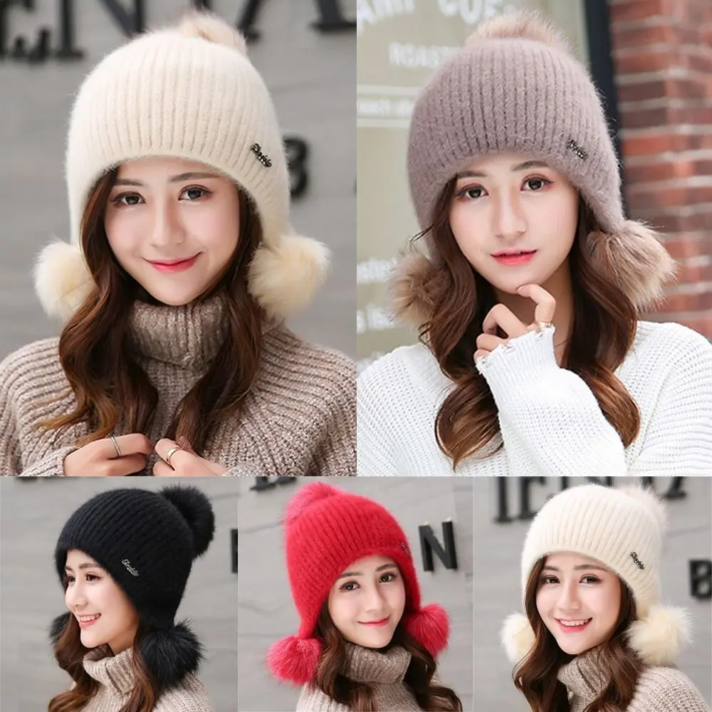 

Fashion Thicken Women Winter Hat Keep Warm Cold Windproof Warm Hat Solid Color Casual Warm Beanie Caps Outdoor