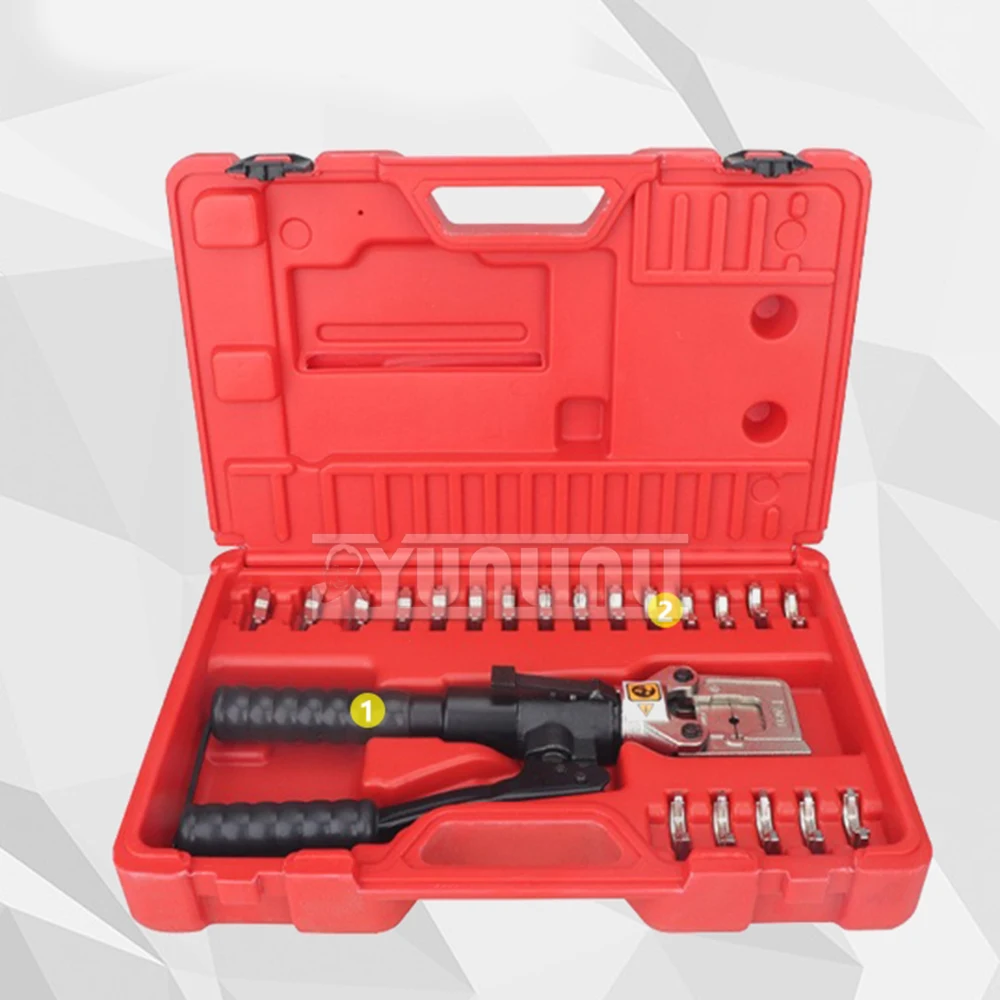 Ht-51 유압 압착 펜치 케이블 러그 크림퍼 플라이어 10-240mm² 압축 도구 내부 안전 밸브가 있는 60kn 압력