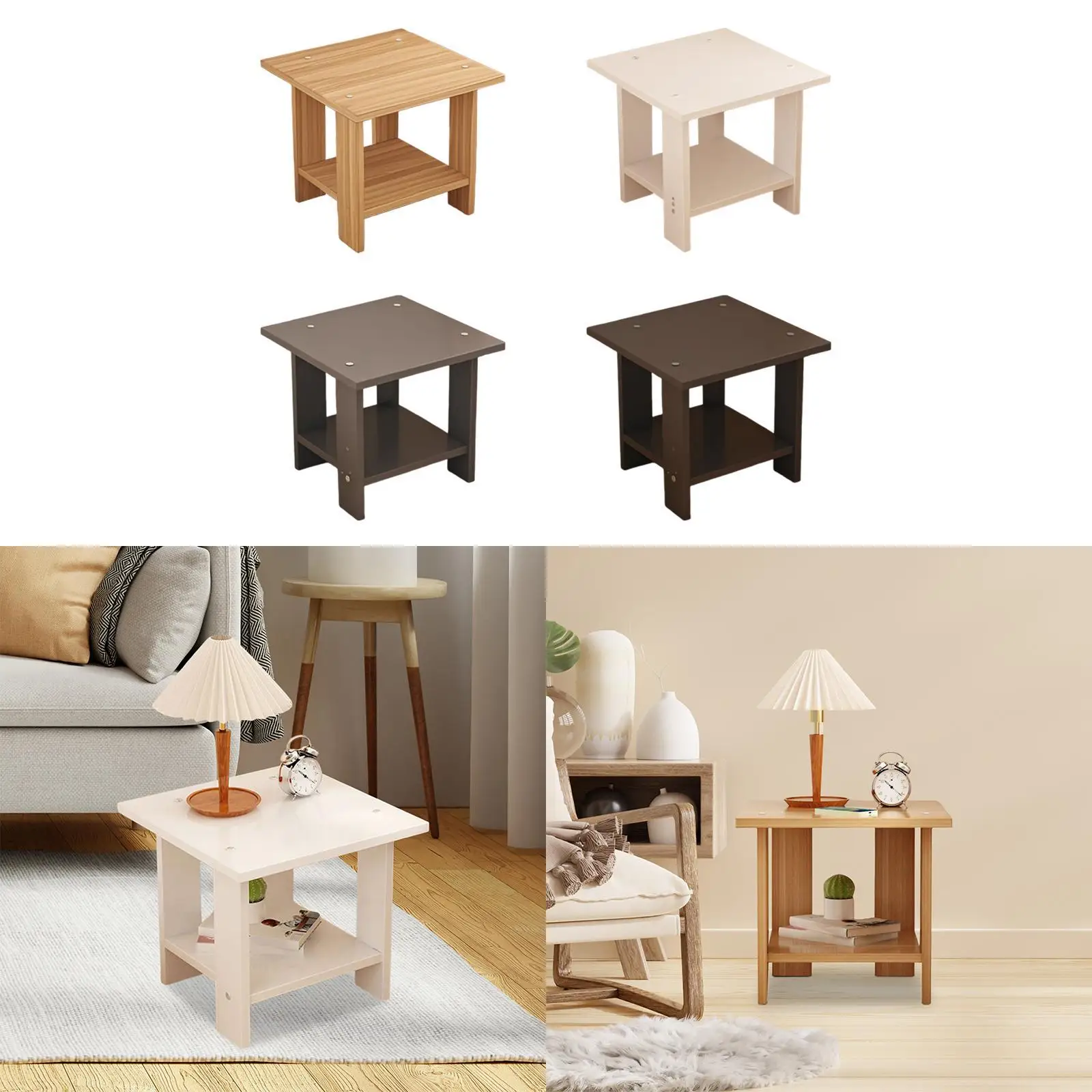 

Multifunctional Coffee Table Wooden End Table Room Furniture Narrow Design for Bedroom and Home Office