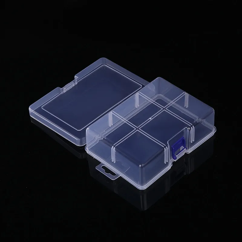 Caja de almacenamiento de plástico transparente de gran capacidad para componentes pequeños, caja de herramientas de joyería, organizador de pastillas de cuentas, estuche de puntas para decoración de uñas