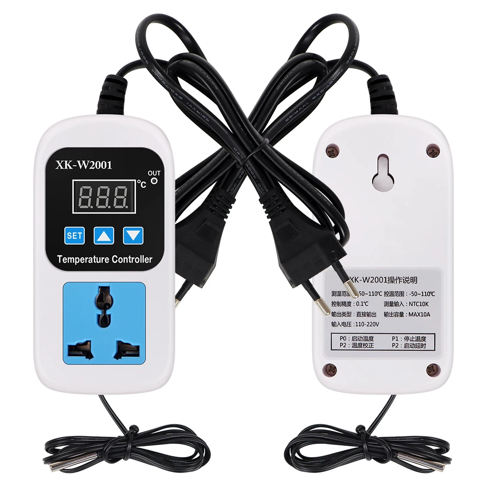 

Digital LED Temperature Controller Socket Thermostat Thermoregulator 220V Incubator Temp Thermostat with Control Switch Probe
