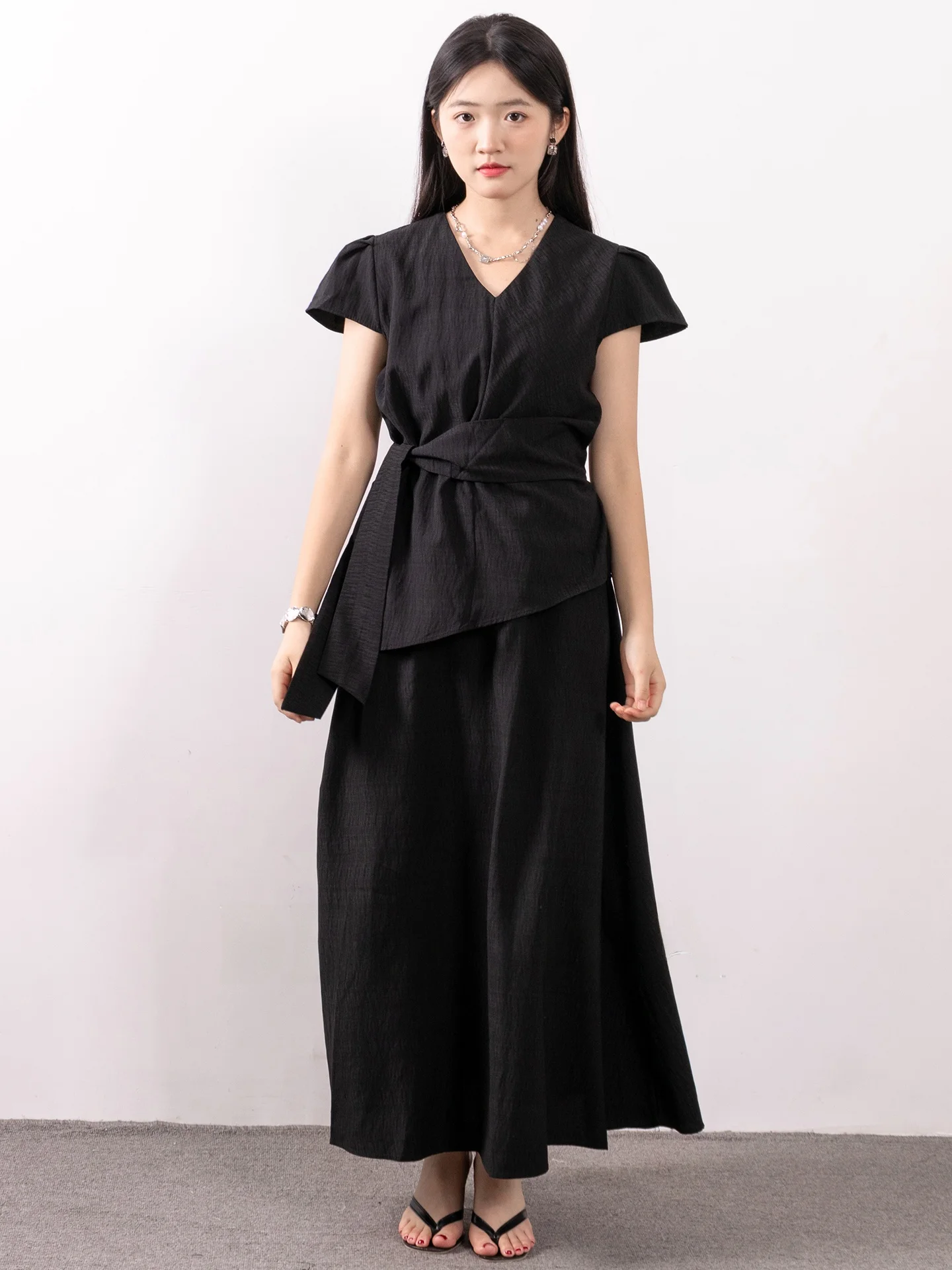 

DianThia Women's Faionable f-Skirt Set Summer Ele Sle Asymmetrical Design High Waist Breathable Qui-Dry Light We...