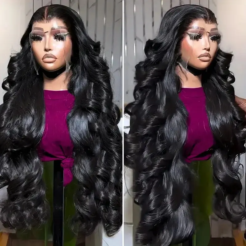 Rosabeauty 250% HD 13X6 Lace Frontal Human Hair Wigs Body Wave 13X4 Transparent Lace Front Glueless Water Wave Wig 32 Inches