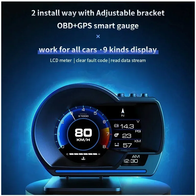 

20253.5'' TFT Screen Head Up Display With OBD2 GPS Speedometer Dual Mode GPS Dual System Car Speed Alarm