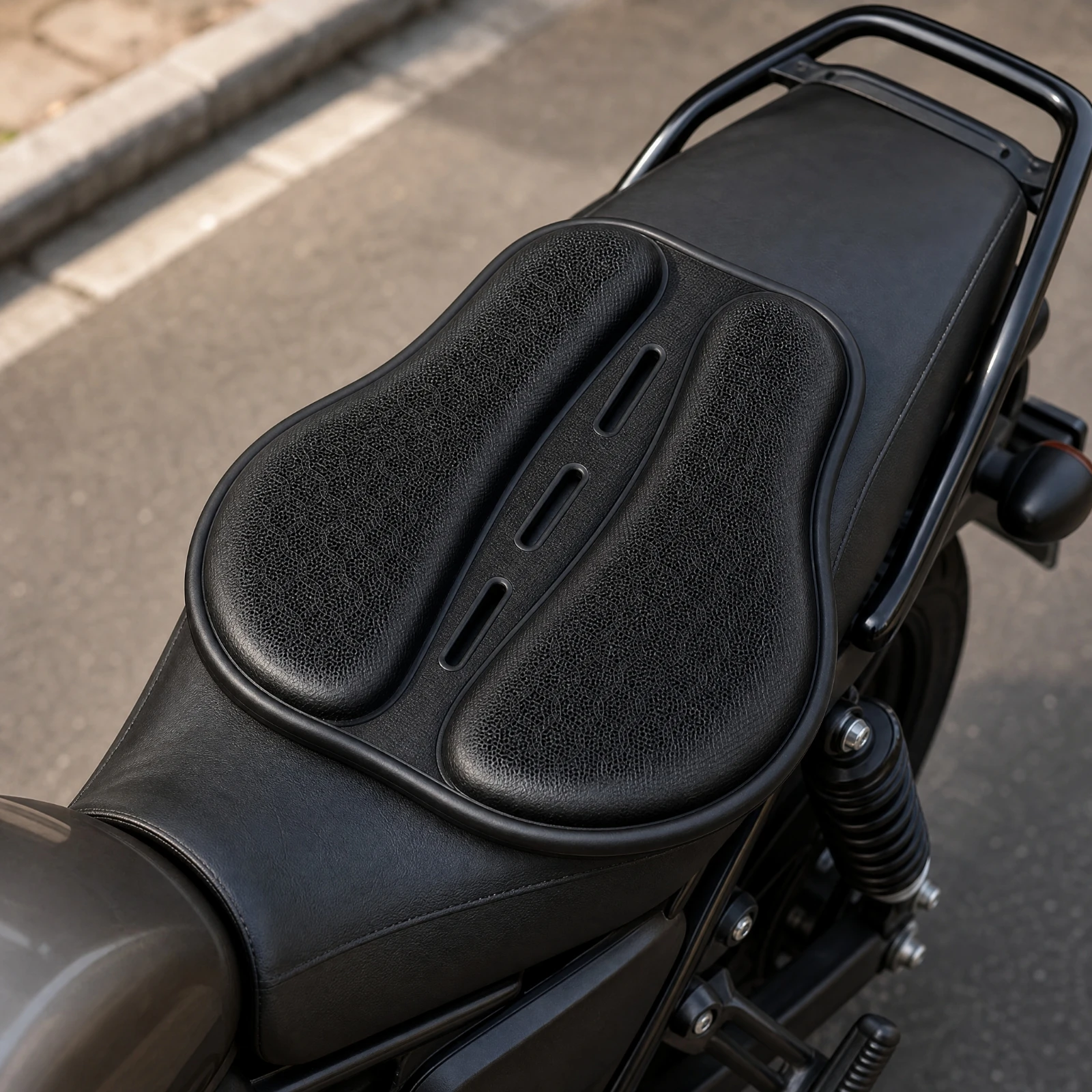 Motorcycle Seat Cushion Pressure-Reducing TPE Honeycomb Gel Seat Cushion Quick-Drying Ergonomic for Long-Distance Riders