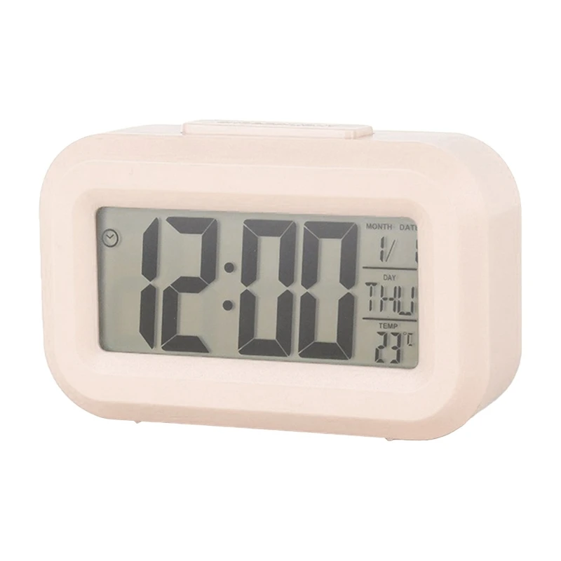 Table Clocks with Temperature Calendar Week Display Electronic LED Backlit Snooze Clock Mini Music Digital Alarm Clock