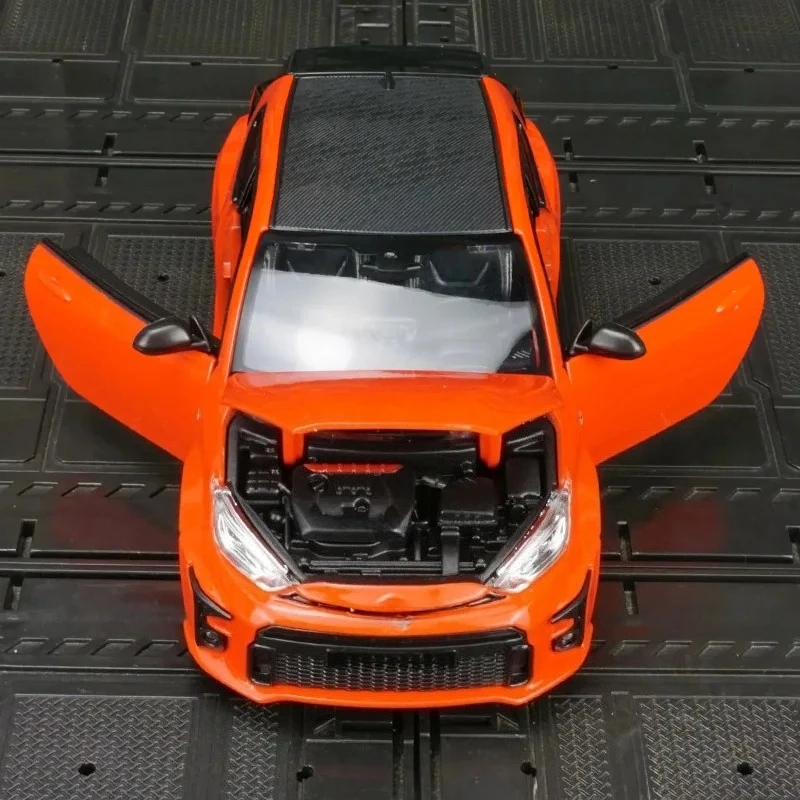 Modelo de Carro em Metal Diecast 1:24 GR Toyota Yaris, Veículo de Alta Simulação em Miniatura, Brinquedo Infantil, Presente
