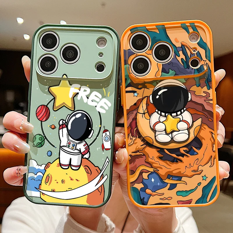 Magnetische Niedliche Astronauten-Muster Handyhülle für iPhone 17 ProMax 16 15 14 13 Pro Max für MagSafe Kabelloses Laden Stoßfeste Abdeckung