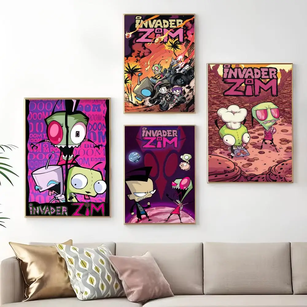 Anime I-Invader Zim Painting Calligraphy Print Canvas Art Pictures Home For Living Room Modern Decor Room Home Decor