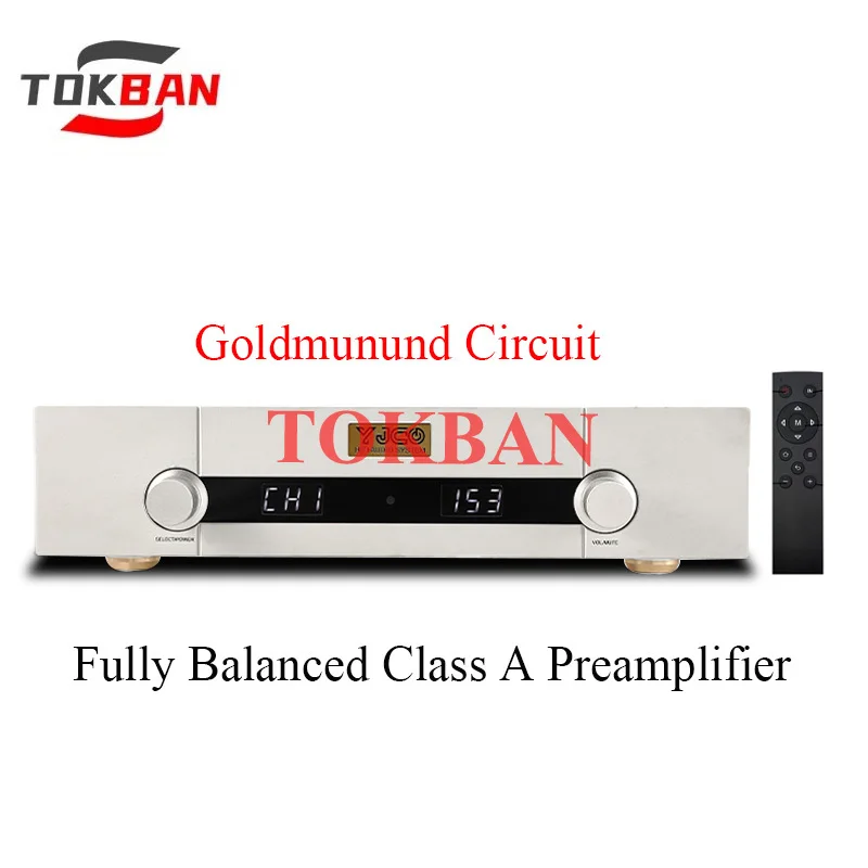 Tokban GM9 Goldmund Preamplifier Class A Fully Balanced Preamp Low Distortion Low Noise HIFI Preamplifier with Remote Control