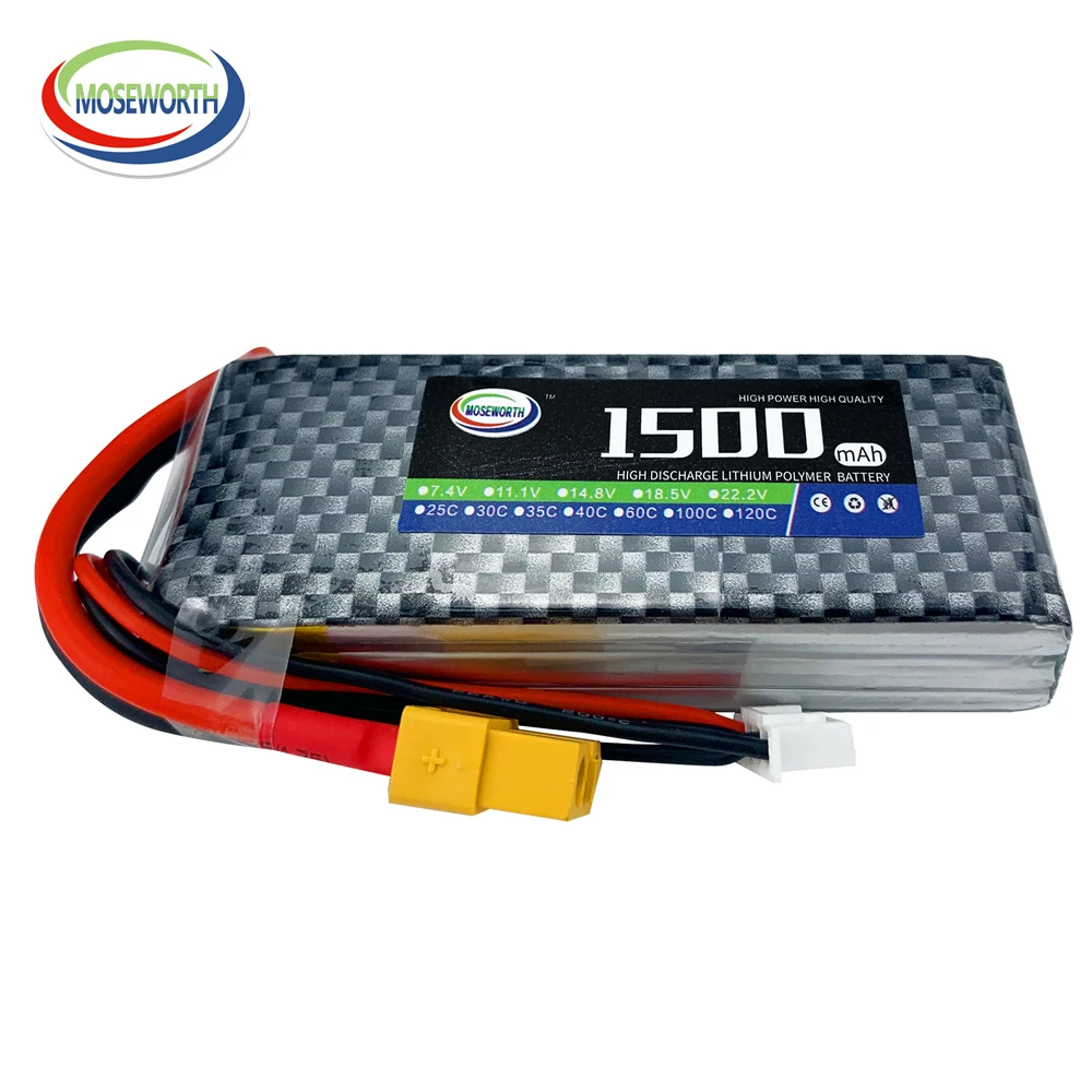 

3S 11.1V 1500mAh 30C 40C Lipo Battery For RC Helicopter Car Aircraft Quadcopter Drone Airplane Remote Control Toys