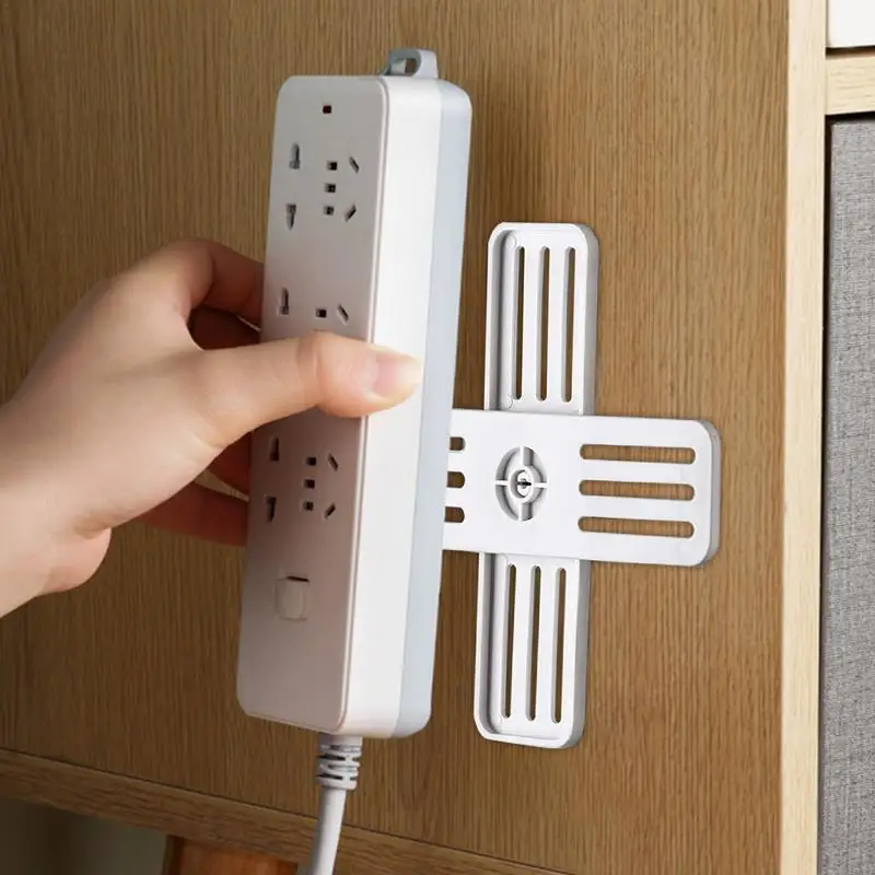 Power Strip Mount 360 Rotation Power Outlet Sticker Plug Holder Power Strips Holder Power Strip Mounting Bracket for Offices