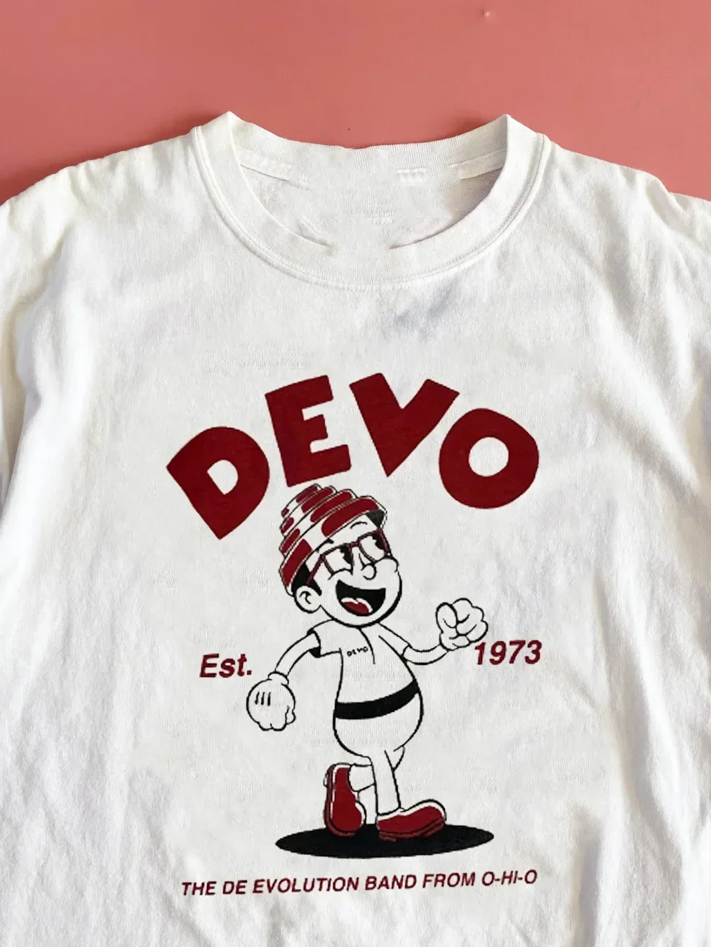 Rare Devo Band Reprint Cotton Short Sleeve White all Size Unisex T-Shirt TMC177