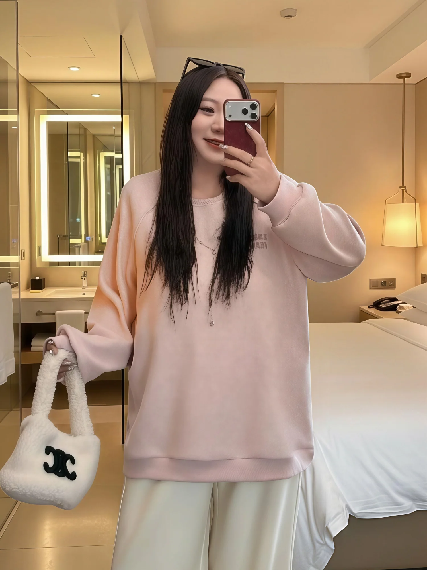 

plus Size Women's Fleece Lined Sweatshirt Casual Slimming Thickened Autumn Winter Fashion Korean Style Commute Standard Fit