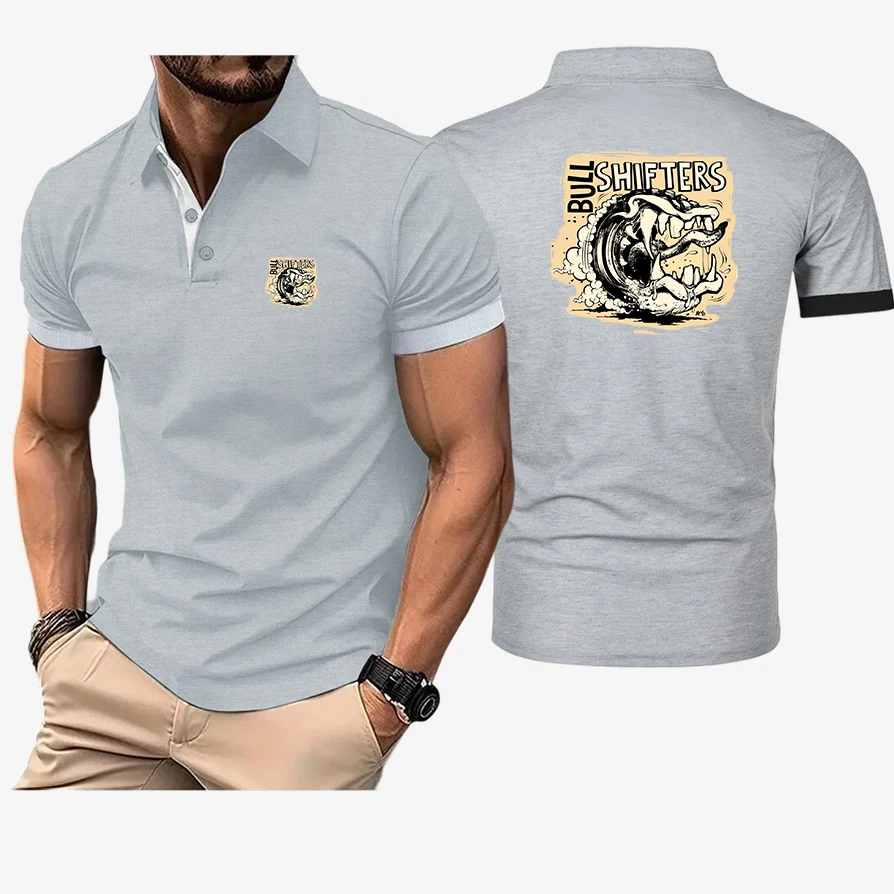 Left 4 Dead Bull Shifters The new men's short-sleeved POLO shirt for summer 2025 features a casual fashionable pattern print