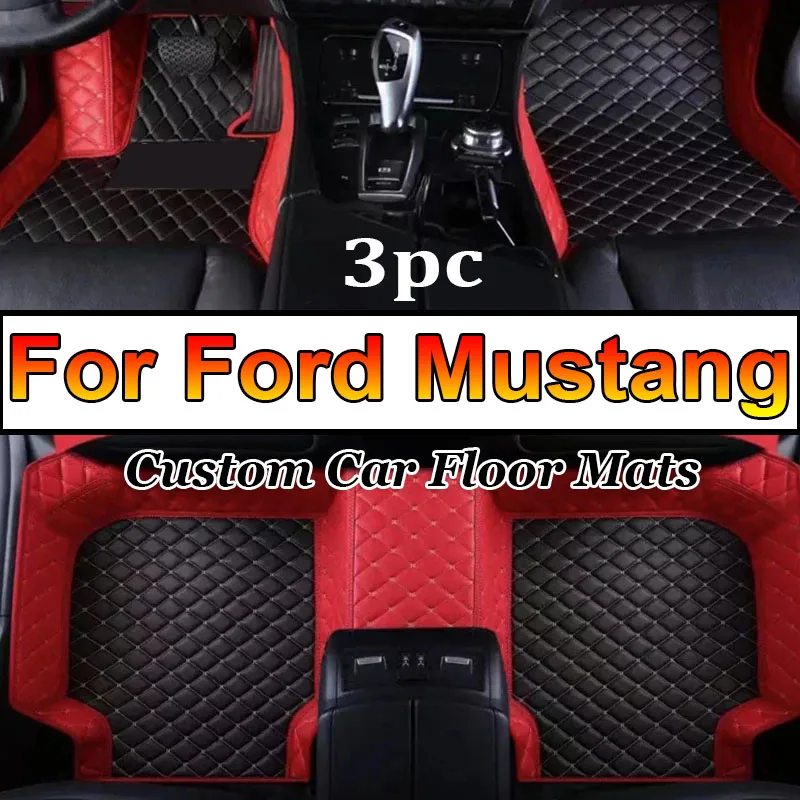 

Artificial Leather Custom Car Floor Mats for Ford Mustang 2015-2023 Interior Details Car Accessories