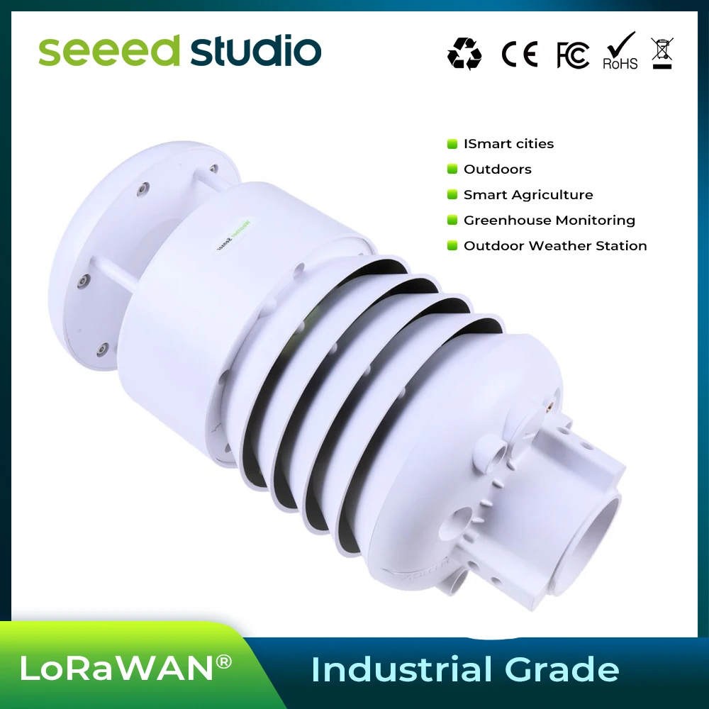SenseCAP S500 V2 5-in-1 Compact Weather Sensor for Temperature, Humidity, Wind Speed/Direction, Rain, Easy Setup & Monitoring