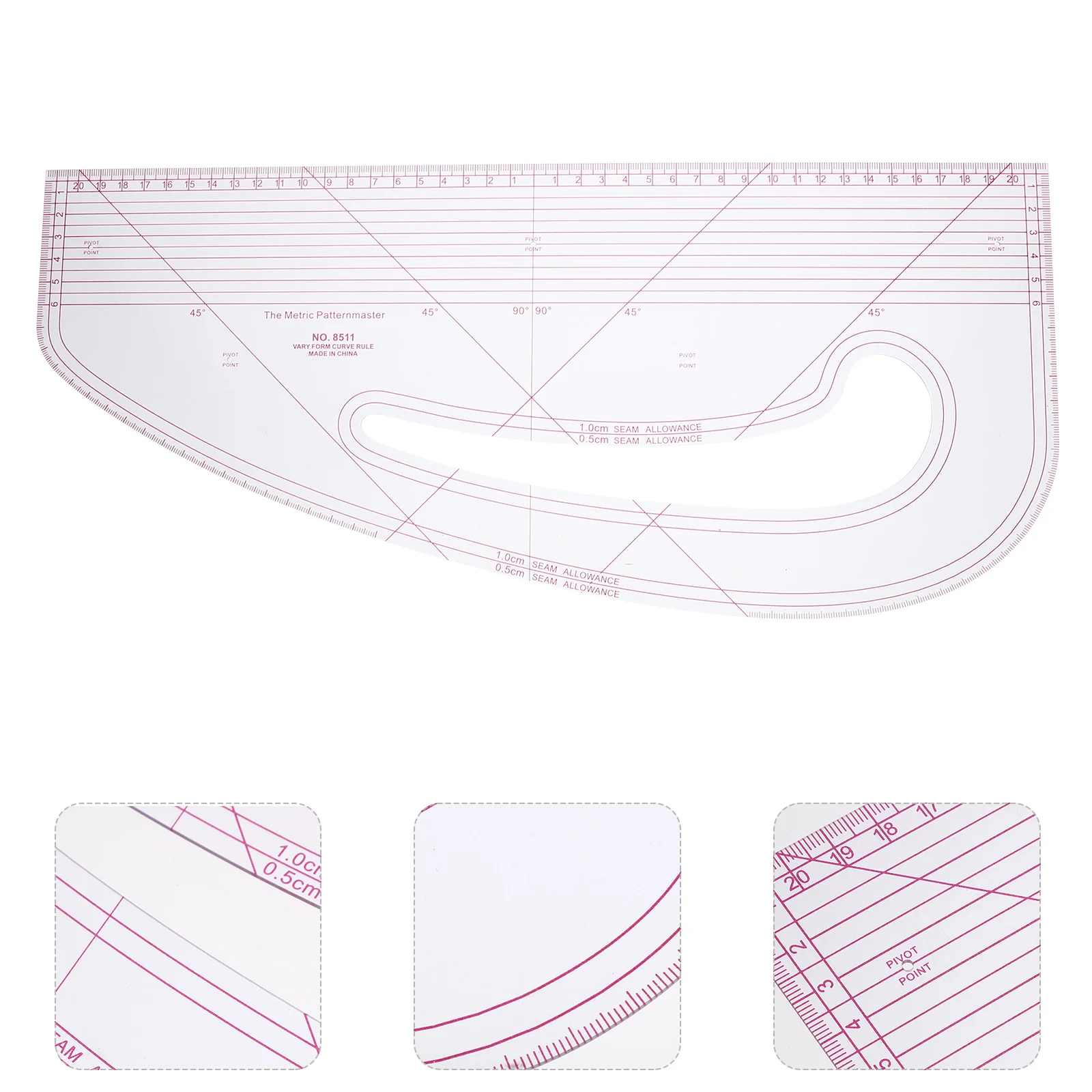 Pocket Curve Grading Ruler ผู้หญิง Curler นักออกแบบ PC เริ่มต้นเย็บไม้บรรทัดและคู่มือสําหรับผ้า