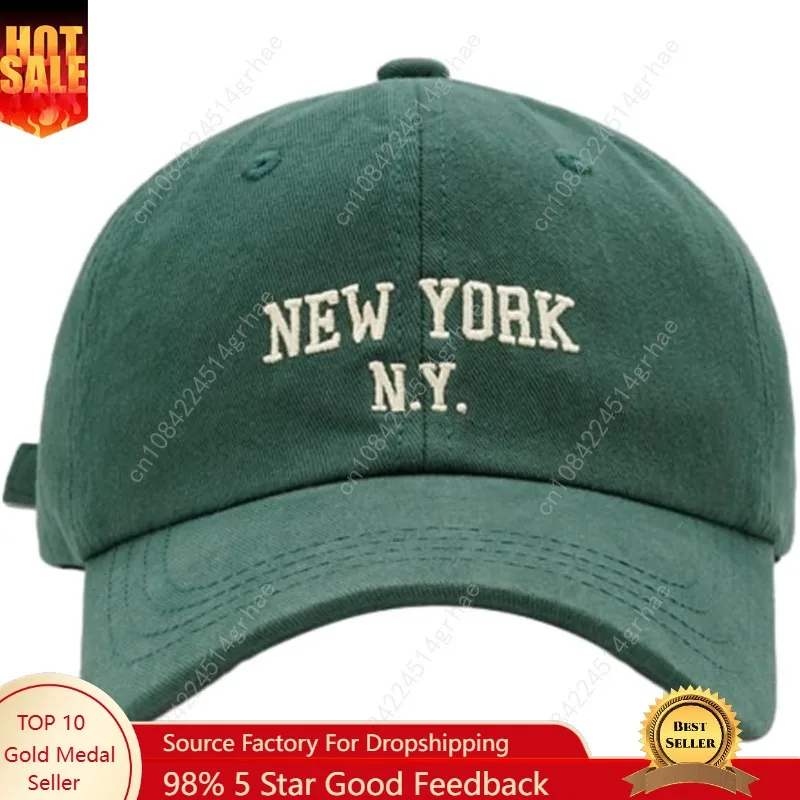 

Top Baseball Caps for Women-Men Outdoor Baseball Hats New York Golf Sports Hat Curved-Brim UV Protection
