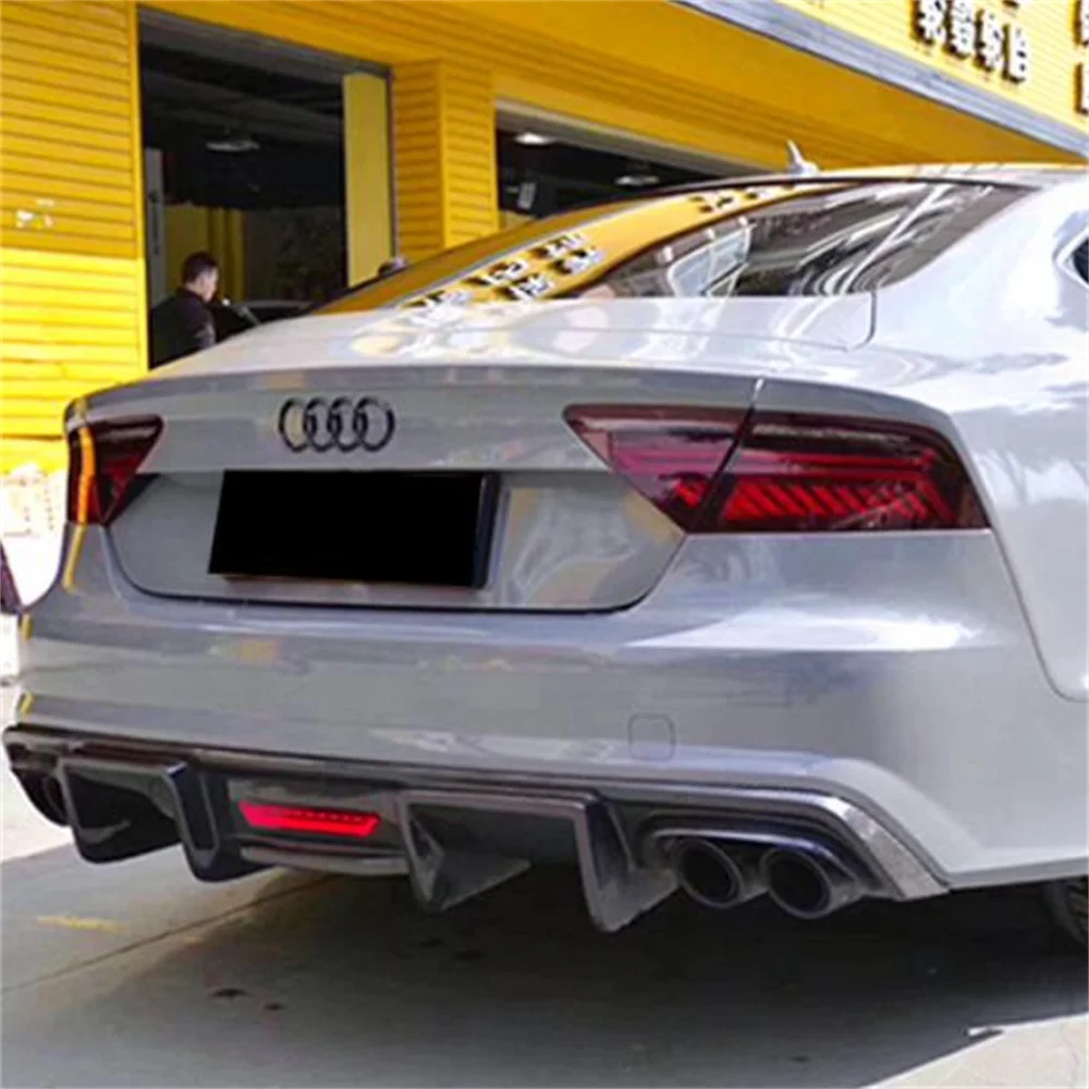 For Audi A7 Modified S7 Carbon Fiber rear Bumper Diffuser