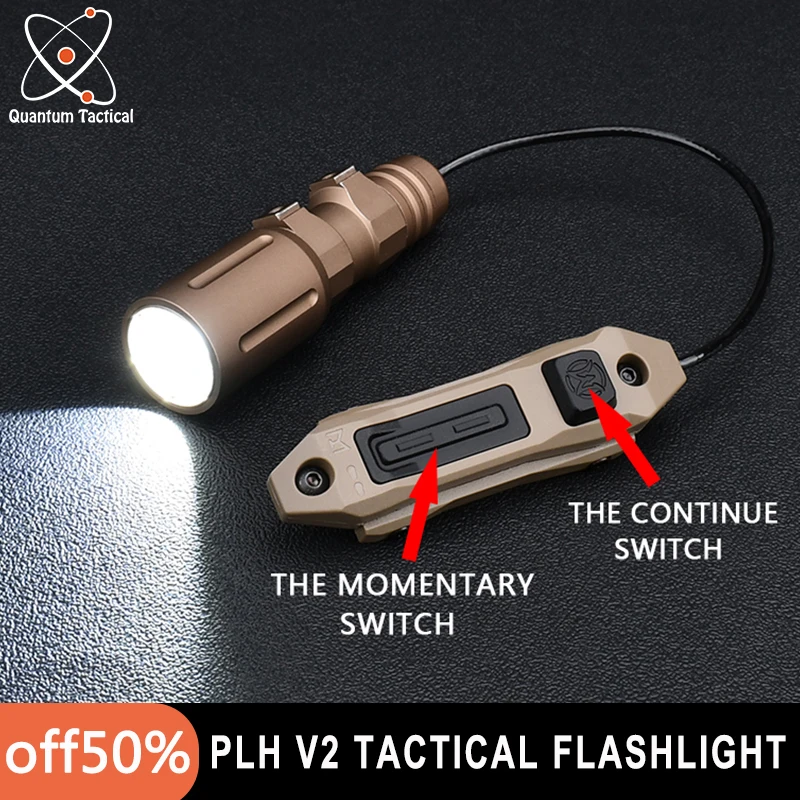 

PLHV2 Tactical Flashlight 1000 Lumen Outdoor Airsoft Hunting Scout Light With Dual Function Pressure Switch M300 M600 Flashlight