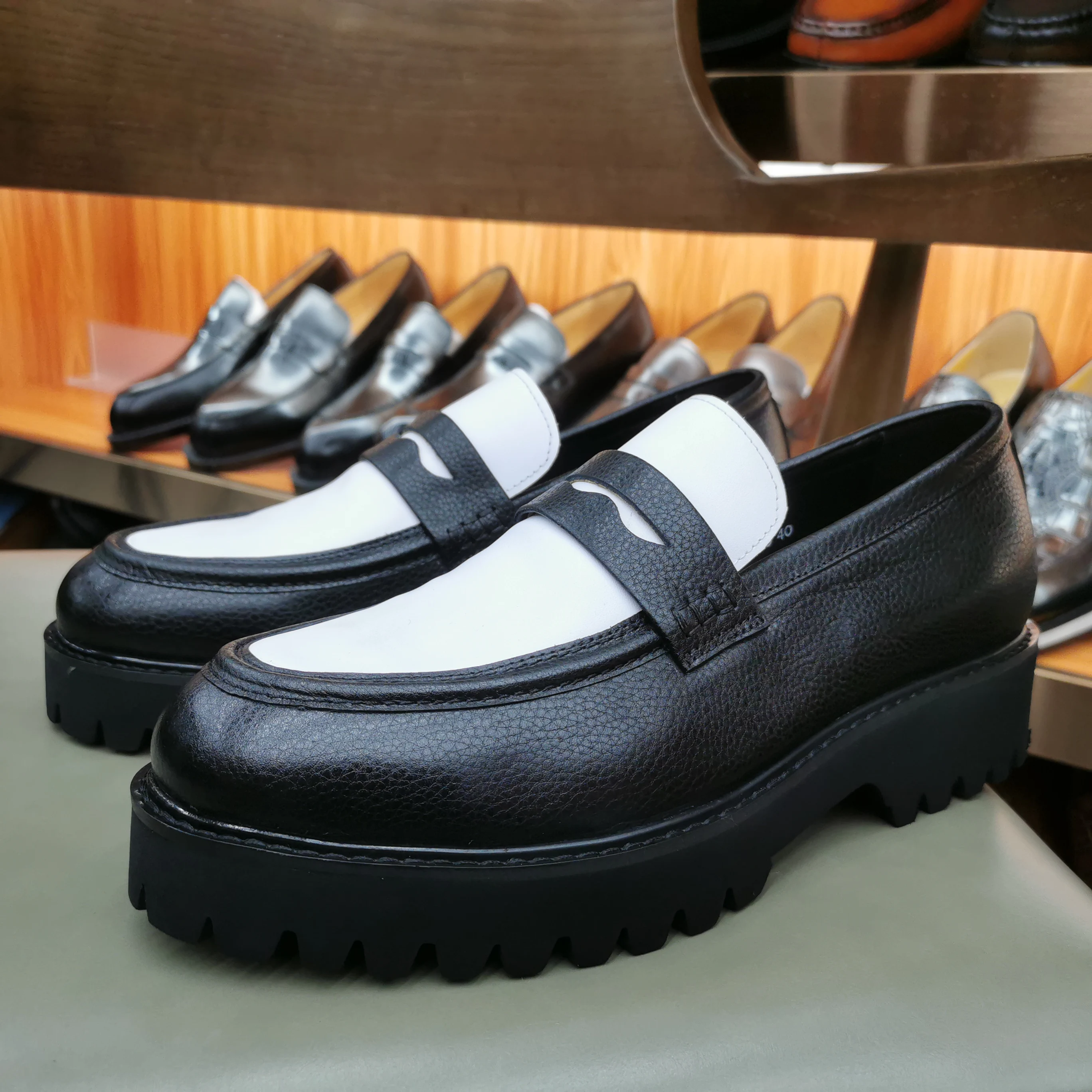 

Spring Shoes Female British Style Thick-soled College Style Casual Loafers Genuine Leather Fashion Shoes Girls