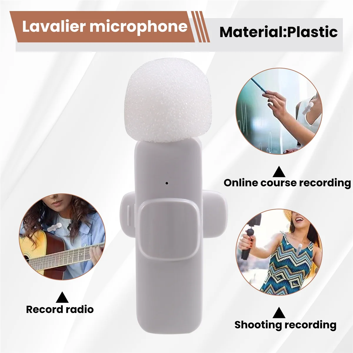 A07I Nieuwe draadloze lavaliermicrofoon Draagbare audio-video-opname Mini-microfoon voor Android PC Camera Live Gaming-telefoon