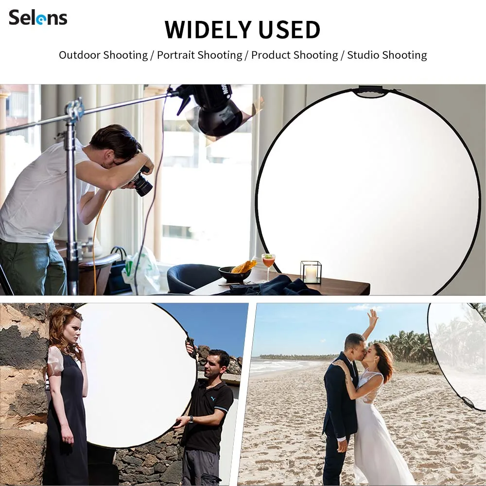 Portable 5in1 Photography Reflector Handheld Multi-folding With Adjustable Height Lamp Holder For Studio Outdoor Multi Shooting