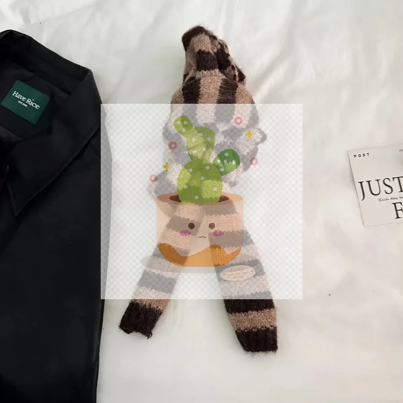 

Осенне-зимний полосатый стиль, высококачественный универсальный теплый шарф, корейский стиль, атмосфера, защита шеи, узкий шарф