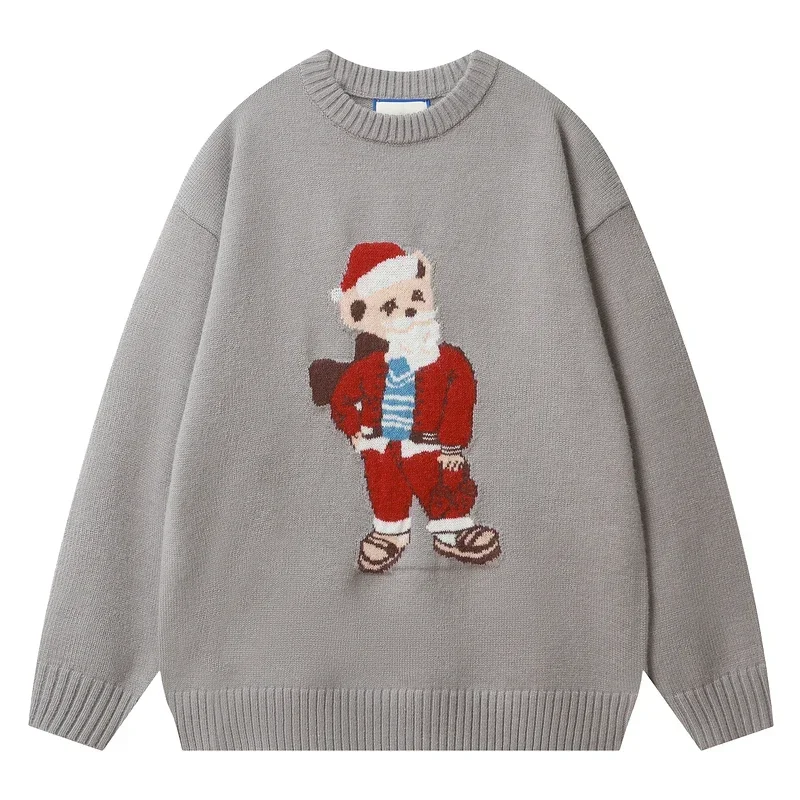 Beianji suéter de Navidad atmósfera divertida sentido suave ceroso hombres invierno Casual moda Vintage pareja suéter rojo