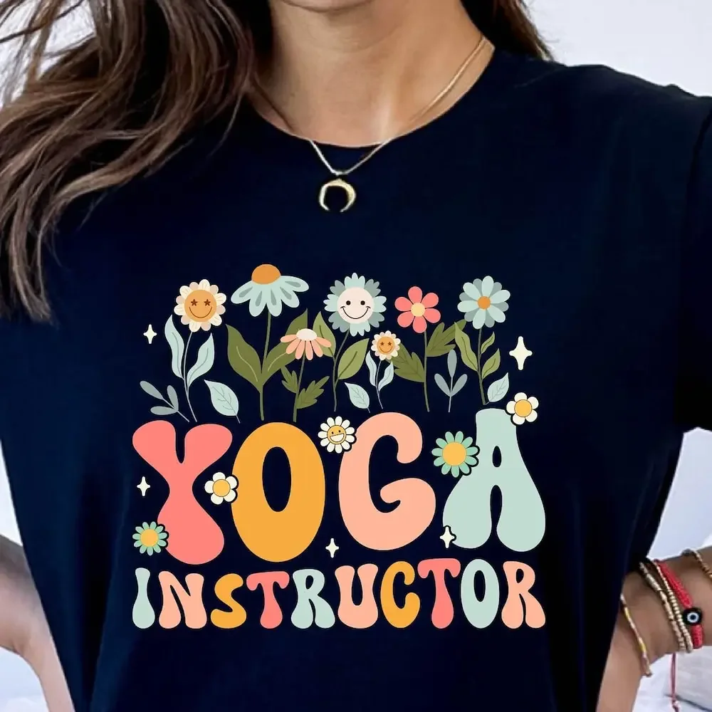 

Футболка «Инструктор йоги», милая забавная футболка для любителей учителя, медитация