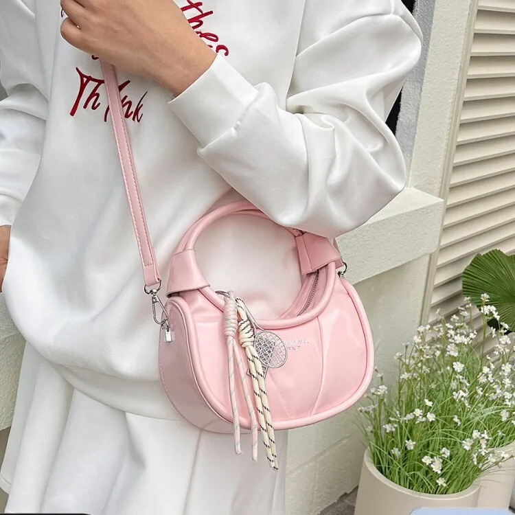 

​​2025 Japanese Kawaii Crescent Bag for Women Sweet Edgy Crossbody Purse Unique Moon Shoulder Bag Harajuku Stylish Mini Handbag​