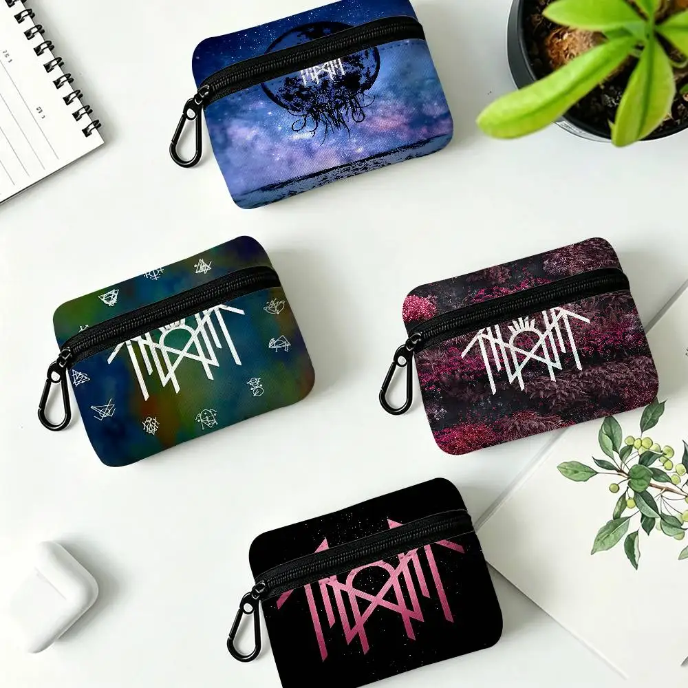 Sleep Token Band Oxford Fabric Mini Coin Wallet Smooth Zipper Hanging Design Multi-use Small Storage Bag For Travel