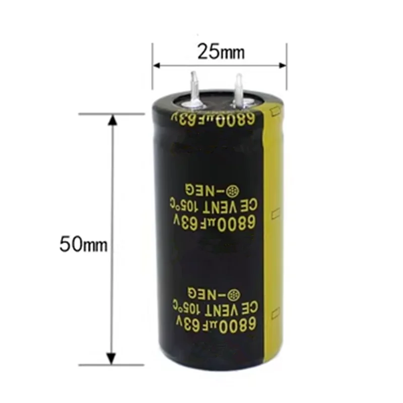 2-5pcs Audio Electrolytic Capacitor 63V6800UF 25X50MM supercapacitor 63V 6800UF electrolytic capacitor for filter amplifier