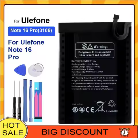 2700mAh-7700mAh Battery for Ulefone Note 16 Pro 9P 10 11P 12P 13P 8 8P 7 7P 6P 6 6T S11