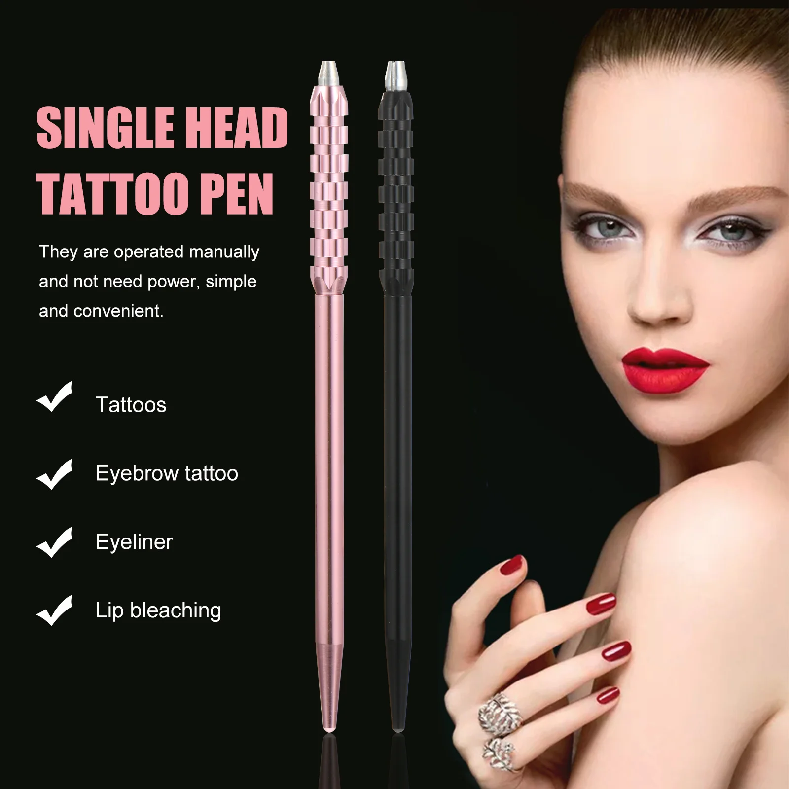 2 قطعة قلم الحواجب المطرز أداة الوشم اليدوية لقلم الحواجب المطرزة قلم الوشم لوازم ماكياج #5