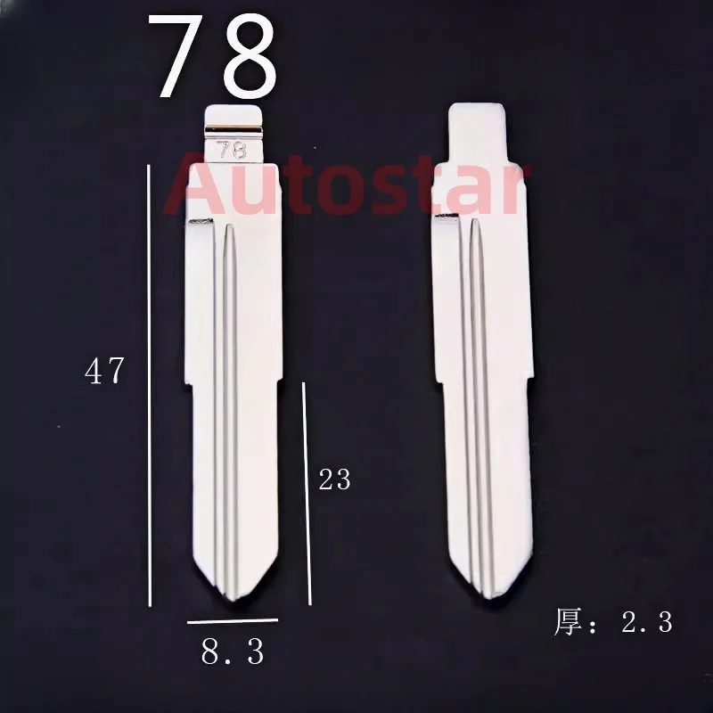 10 Stks/partij Auto Flip Key Blade 78 # Kd Key Blade Auto Afstandsbediening Blanco Voor Chery Fullwin2 Voor Kd Keydiy Vvdi Xhorse Jmd Slotenmaker Tool