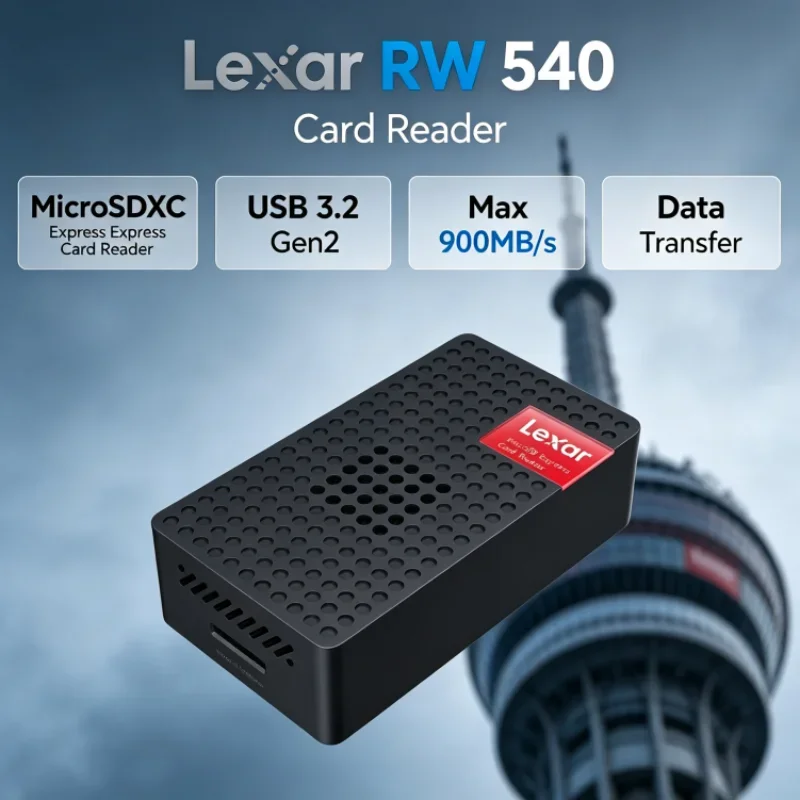 Lexar RW540 Max 900MB/s PLAY PRO MicroSD Card Reader MicroSDXC Express Card Reader Built-in Fan for Switch 2 Data Transfer