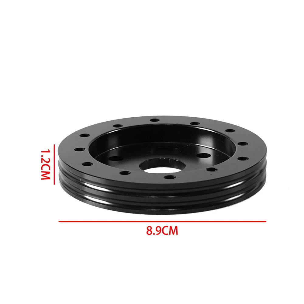 Universal 0.5' Auto Steering Wheel Boss Kit Heightening Pad 6 Hole To Fit 3 Hole Fixed Type Heightening Aluminium Alloy Black