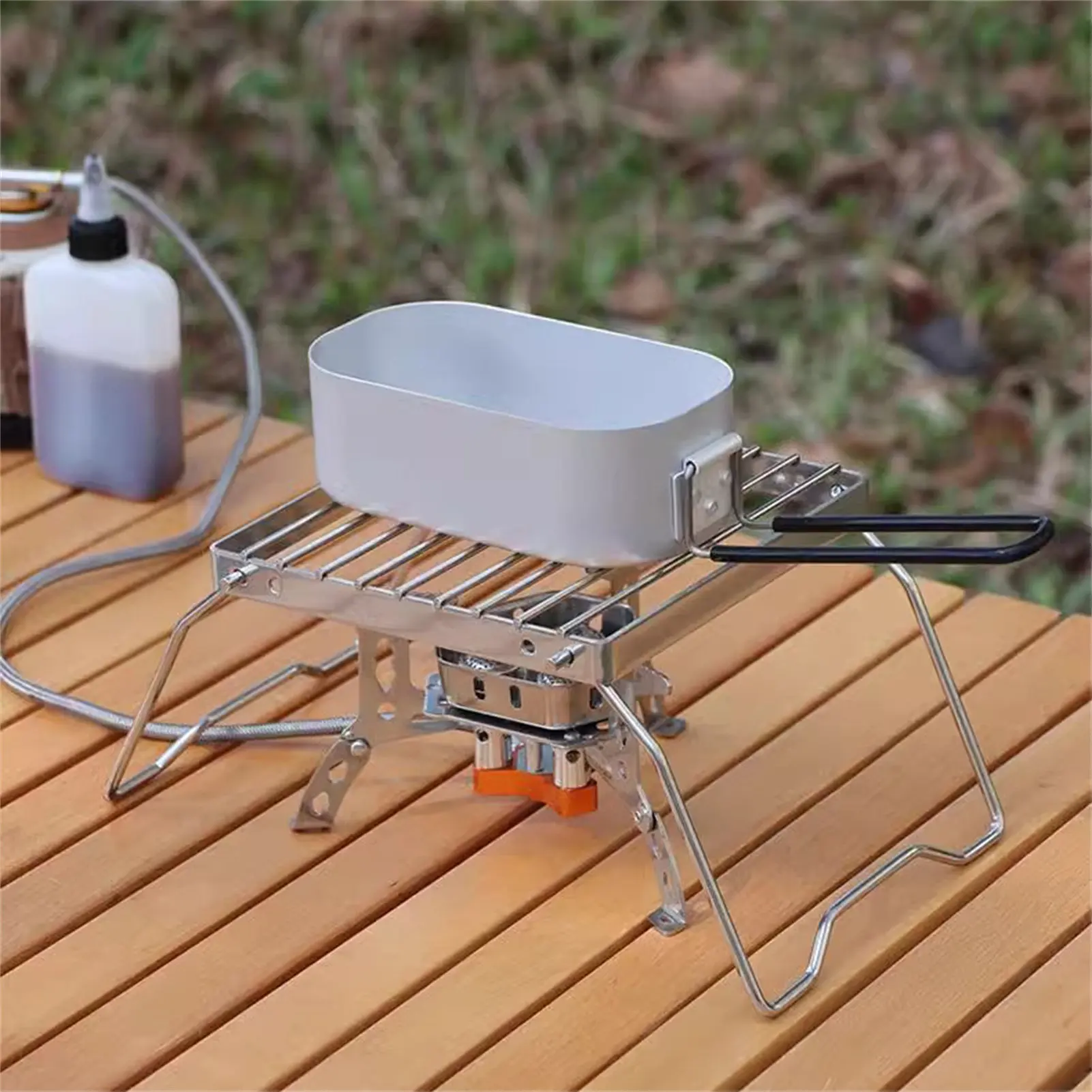 Portable Stainless Steel Stove Stand Foldable Kettle Grill Rack Mini Grid for Outdoor Camping