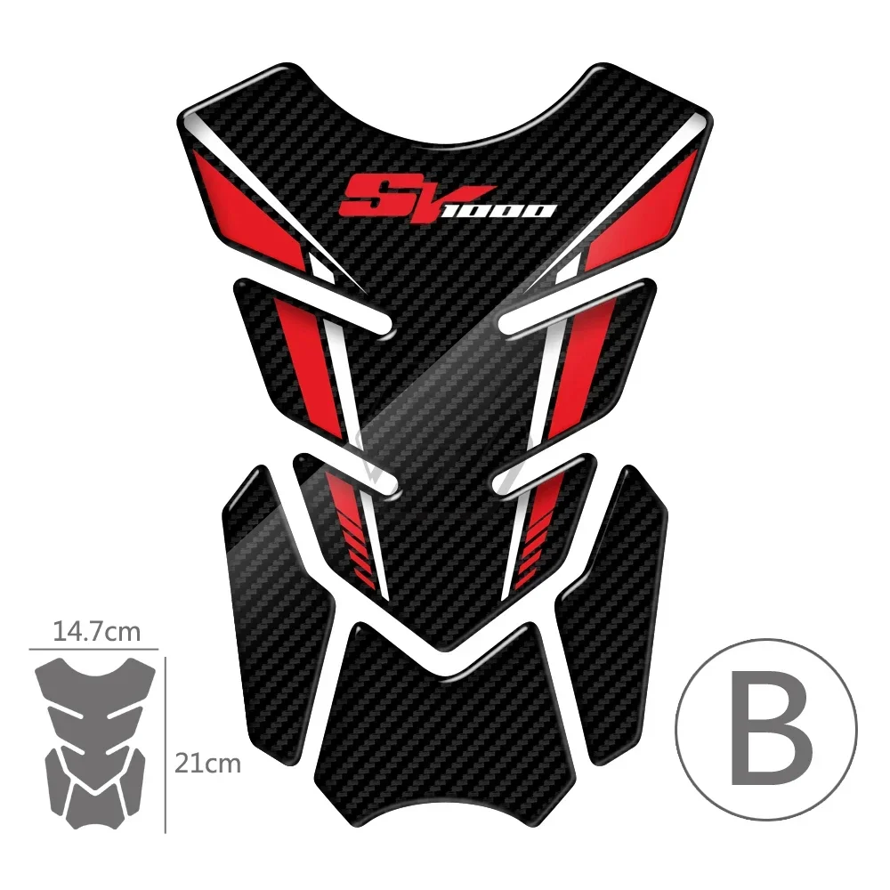 Stiker Pelindung Bantalan Tangki Sepeda Motor Tampilan Karbon 3D untuk Suzuki SV1000 SV 1000 Stiker Garpu Depan Sepeda Motor Stiker