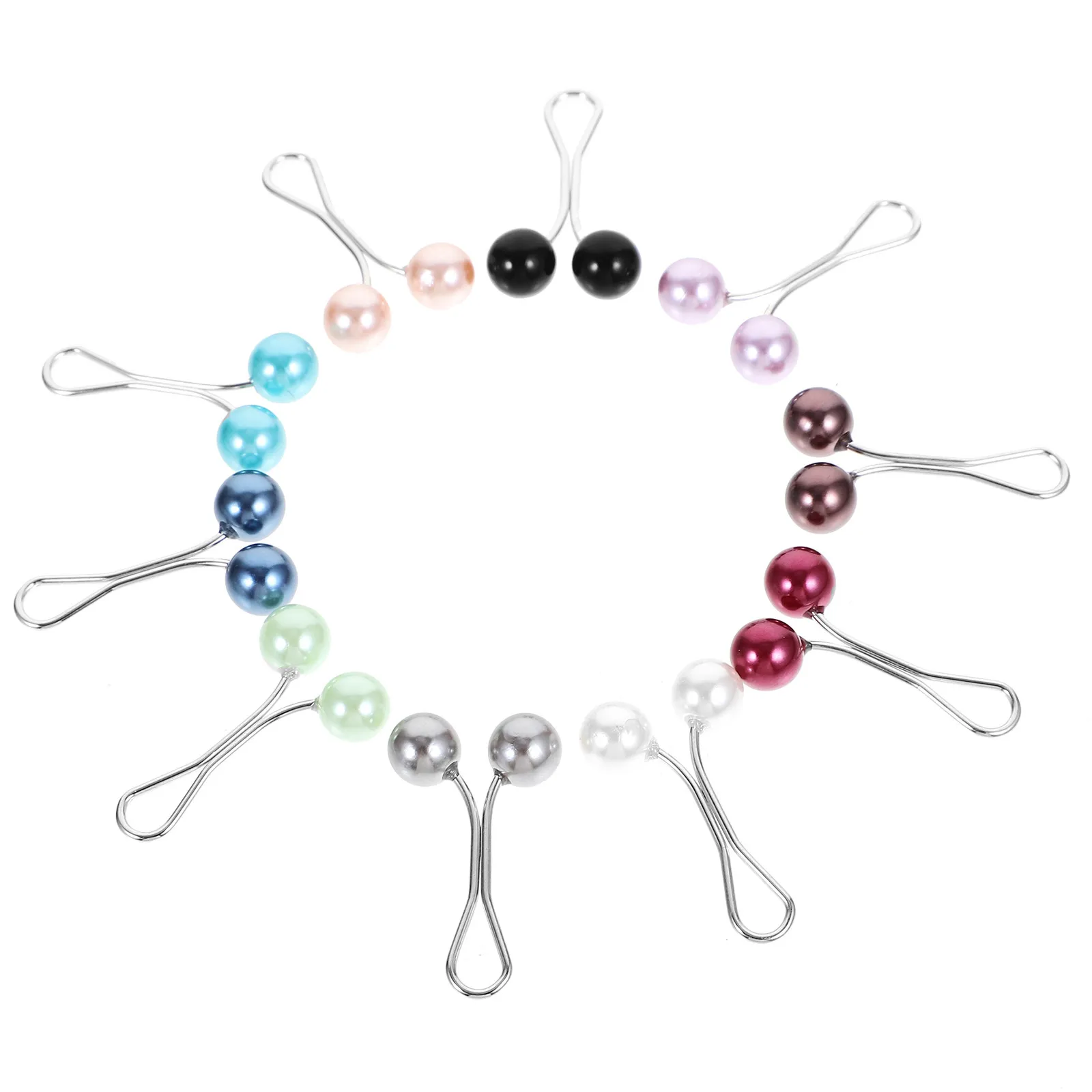 

24Pcs U-Shaped Pearl Scarf Clips Durable Anti-Rust Hijab Fixed Pins for Muslim Headscarf Brooches Muslim Hijab Clips