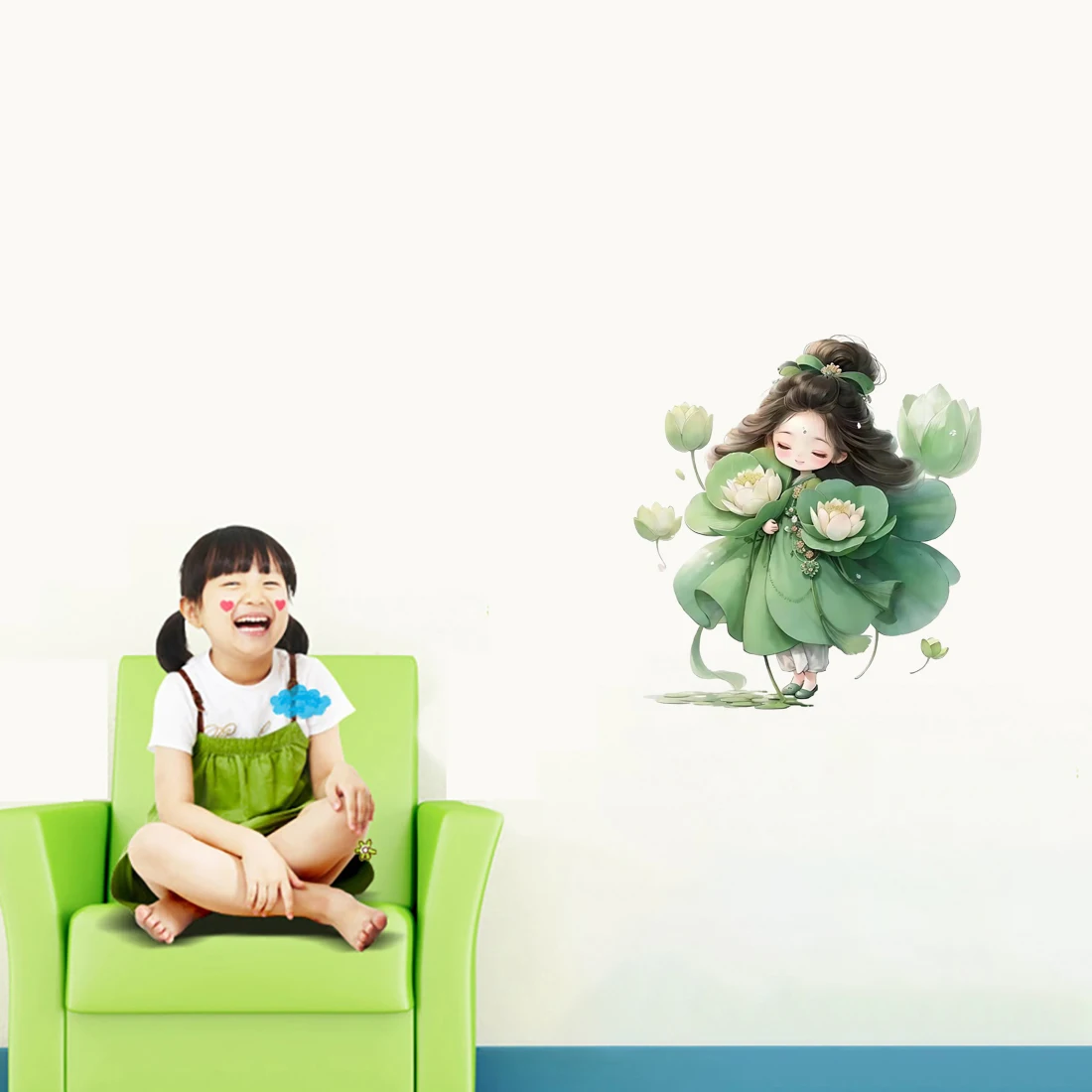 Three Ratels RR1119 Cute Lotus Fairy Cartoon Anime Sticker for home decoration