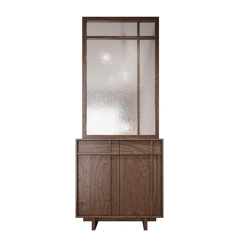 Opposite the door, screen, porch cabinet, skeleton line, household entrance glass,  partition cabinet, shoe cabinet integrated