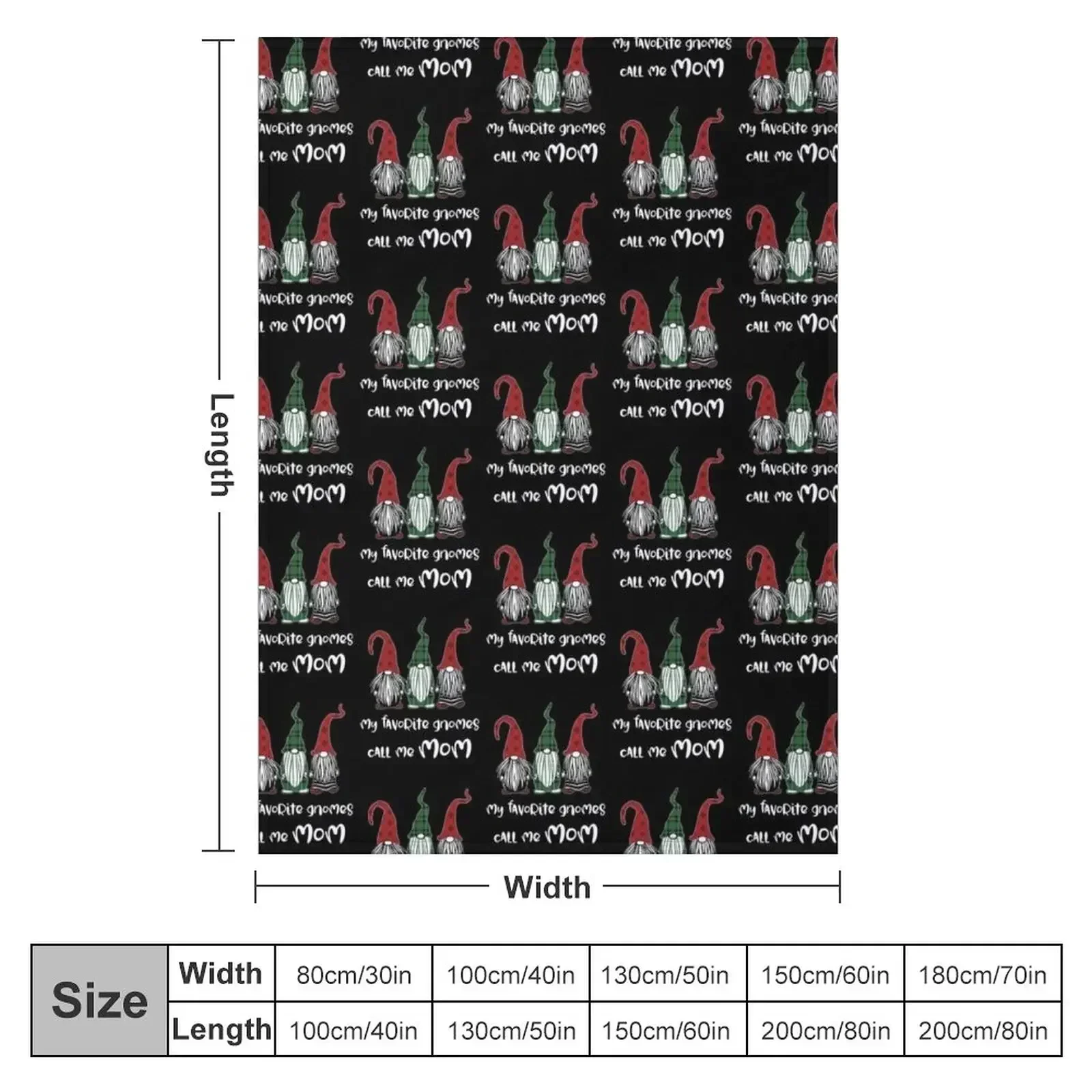My Favorite Gnomes Call Me Mom Christmas Matching Mom Gift Funny Gnomes In Plaid Hats Throw Blanket